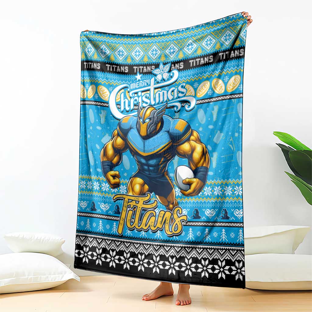 Titans Rugby Xmas Blanket Australia NRL Mascot