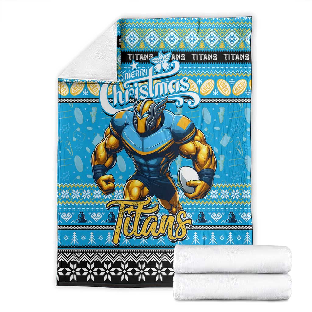 Titans Rugby Xmas Blanket Australia NRL Mascot