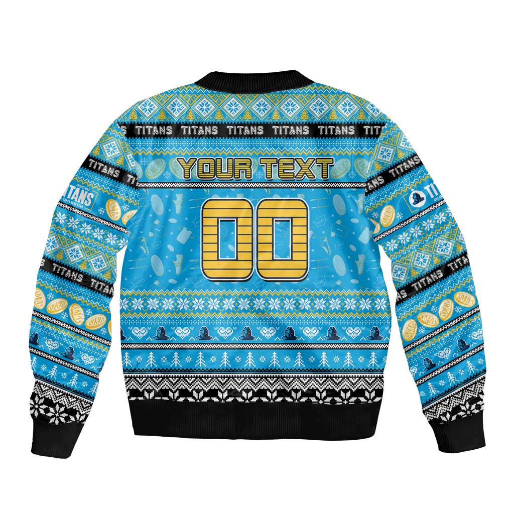 Personalized Titans Rugby Xmas Bomber Jacket Australia NRL Mascot
