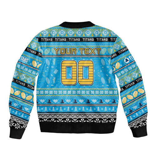 Personalized Titans Rugby Xmas Bomber Jacket Australia NRL Mascot