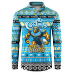 Personalized Titans Rugby Xmas Button Sweatshirt Australia NRL Mascot