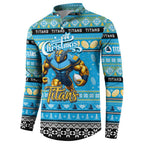 Personalized Titans Rugby Xmas Button Sweatshirt Australia NRL Mascot