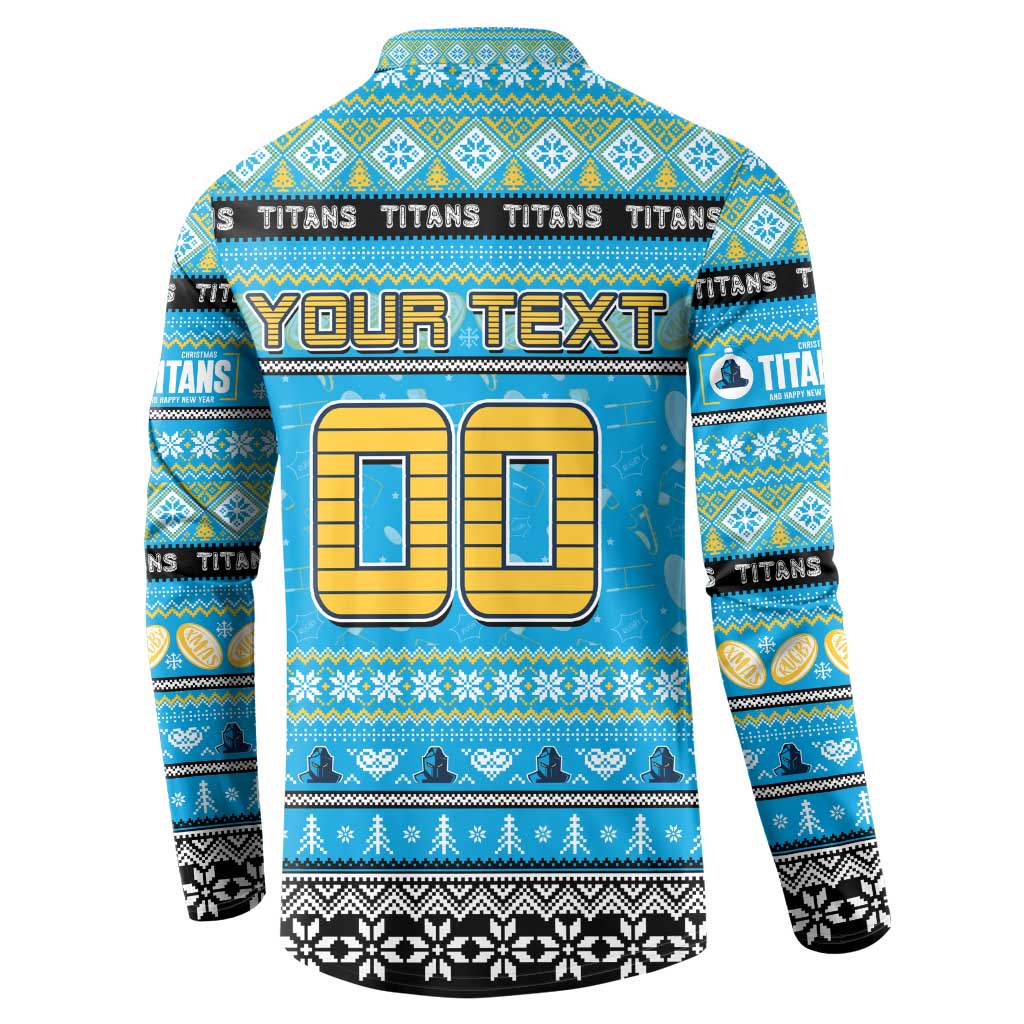 Personalized Titans Rugby Xmas Button Sweatshirt Australia NRL Mascot