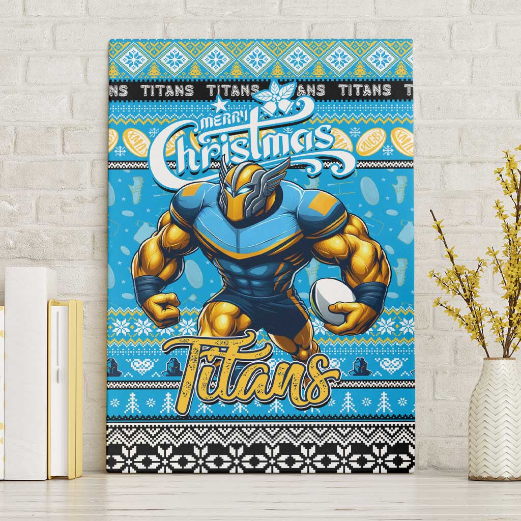 Titans Rugby Xmas Canvas Wall Art Australia NRL Mascot