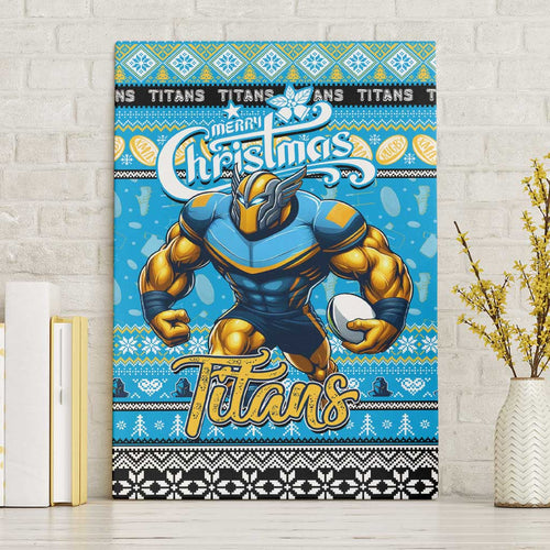 Titans Rugby Xmas Canvas Wall Art Australia NRL Mascot