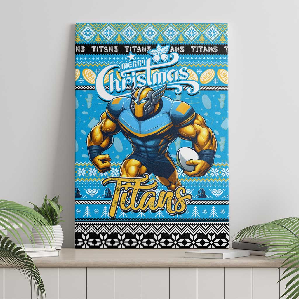 Titans Rugby Xmas Canvas Wall Art Australia NRL Mascot