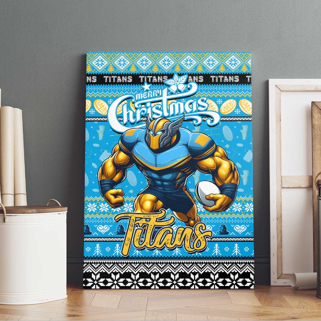 Titans Rugby Xmas Canvas Wall Art Australia NRL Mascot