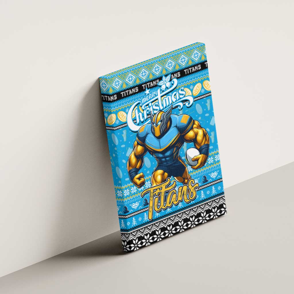 Titans Rugby Xmas Canvas Wall Art Australia NRL Mascot