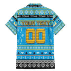 Personalized Titans Rugby Xmas Family Matching Mermaid Dress and Hawaiian Shirt Australia NRL Mascot