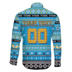 Personalized Titans Rugby Xmas Family Matching Mermaid Dress and Hawaiian Shirt Australia NRL Mascot