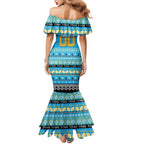 Personalized Titans Rugby Xmas Family Matching Mermaid Dress and Hawaiian Shirt Australia NRL Mascot