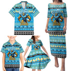 Personalized Titans Rugby Xmas Family Matching Puletasi and Hawaiian Shirt Australia NRL Mascot