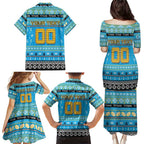 Personalized Titans Rugby Xmas Family Matching Puletasi and Hawaiian Shirt Australia NRL Mascot