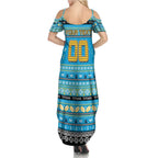 Personalized Titans Rugby Xmas Family Matching Summer Maxi Dress and Hawaiian Shirt Australia NRL Mascot