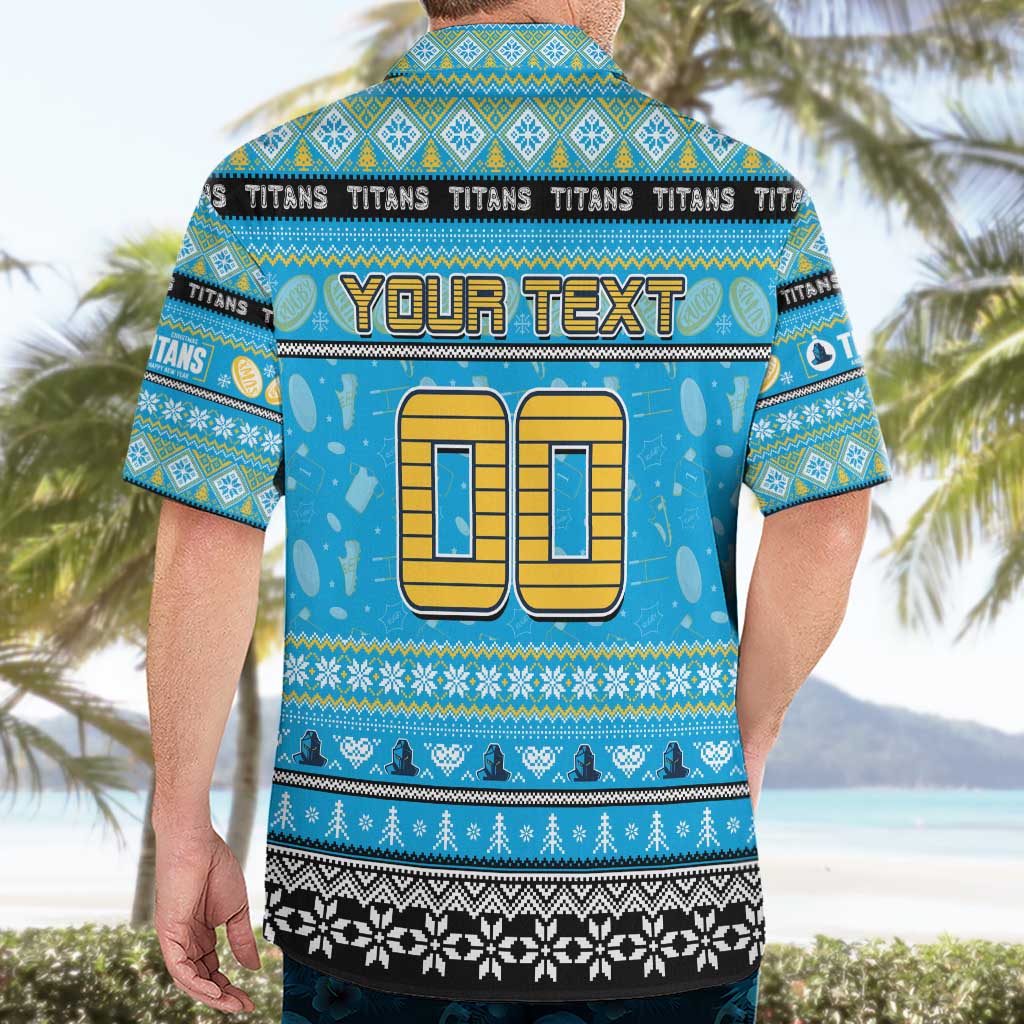 Personalized Titans Rugby Xmas Hawaiian Shirt Australia NRL Mascot
