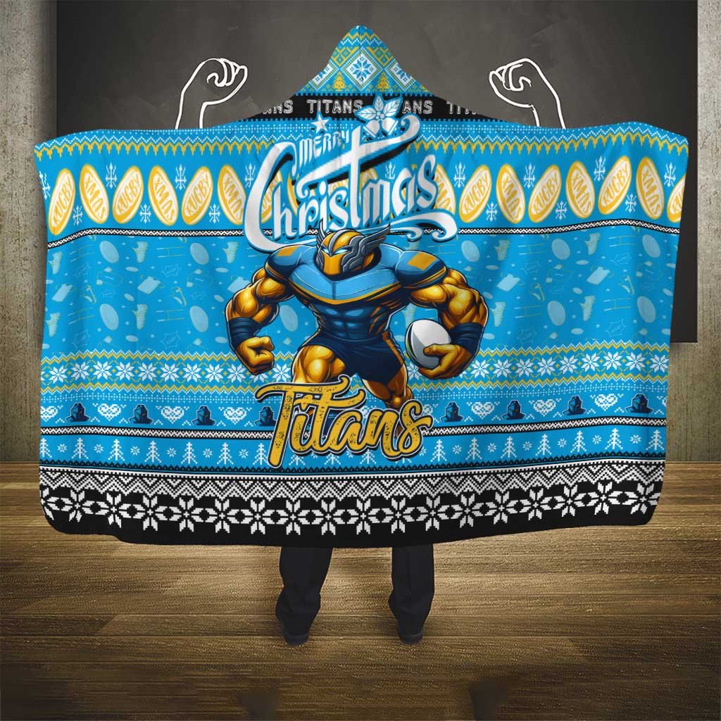 Titans Rugby Xmas Hooded Blanket Australia NRL Mascot