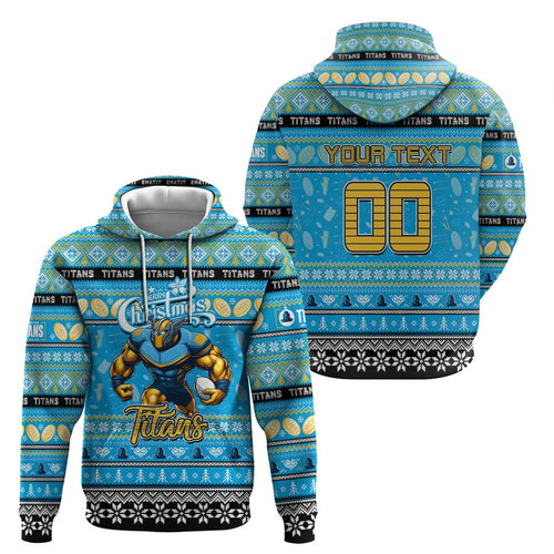 Personalized Titans Rugby Xmas Hoodie Australia NRL Mascot