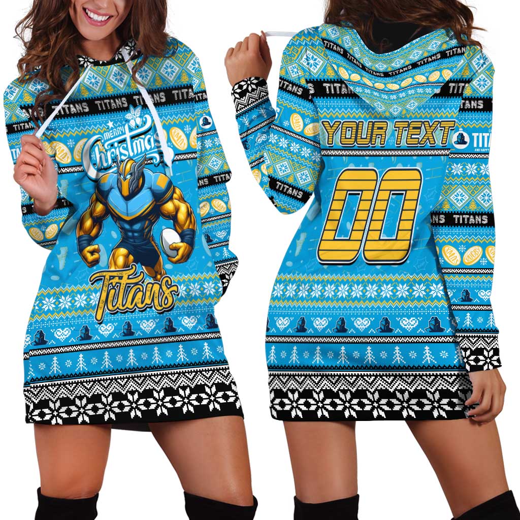 Personalized Titans Rugby Xmas Hoodie Dress Australia NRL Mascot