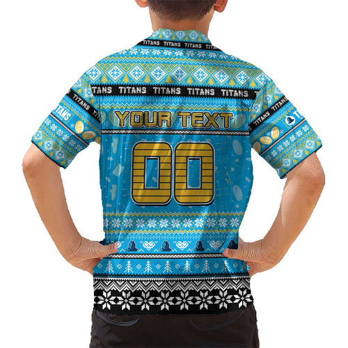 Personalized Titans Rugby Xmas Kid Hawaiian Shirt Australia NRL Mascot
