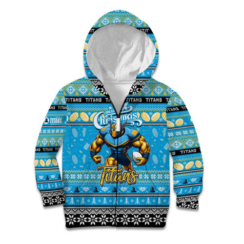 Personalized Titans Rugby Xmas Kid Hoodie Australia NRL Mascot