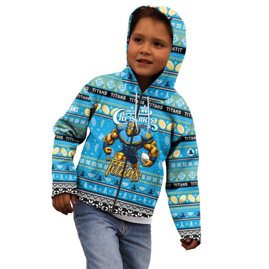 Personalized Titans Rugby Xmas Kid Hoodie Australia NRL Mascot
