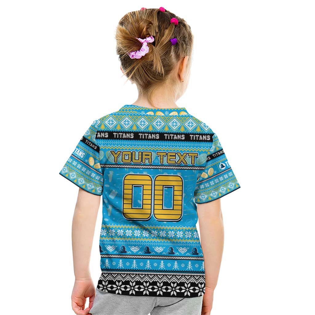 Personalized Titans Rugby Xmas Kid T Shirt Australia NRL Mascot