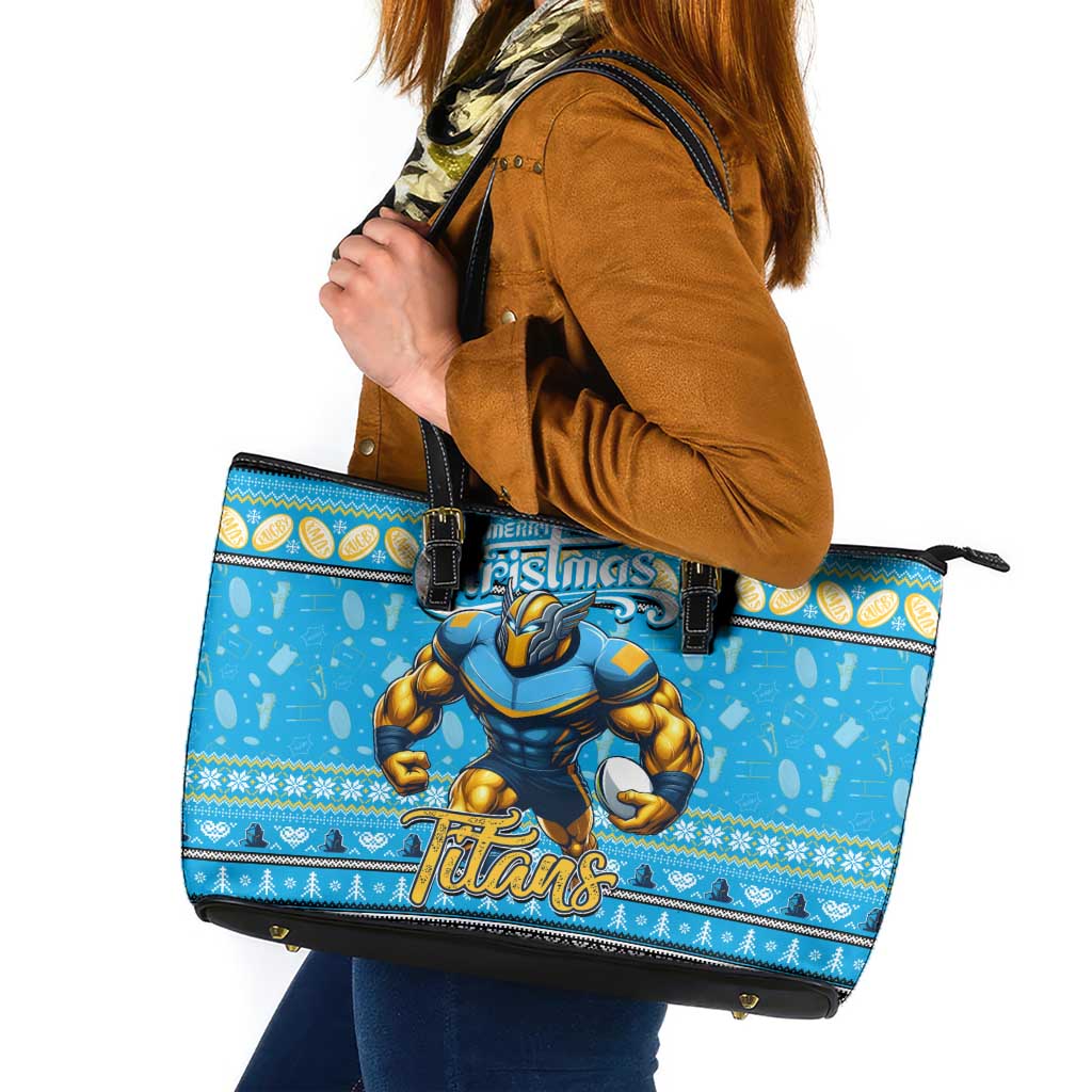Titans Rugby Xmas Leather Tote Bag Australia NRL Mascot