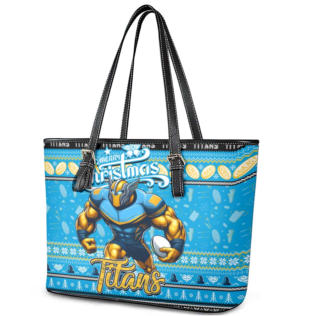 Titans Rugby Xmas Leather Tote Bag Australia NRL Mascot