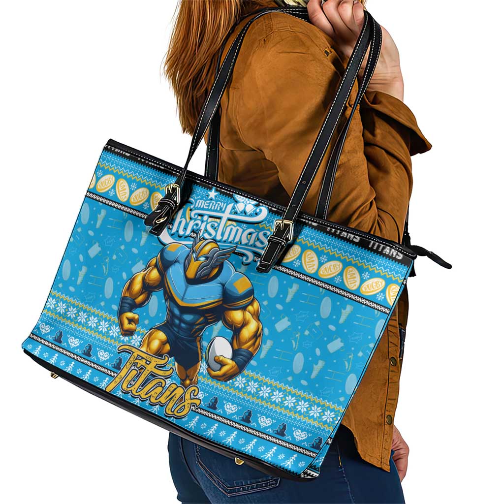 Titans Rugby Xmas Leather Tote Bag Australia NRL Mascot