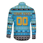 Personalized Titans Rugby Xmas Long Sleeve Button Shirt Australia NRL Mascot