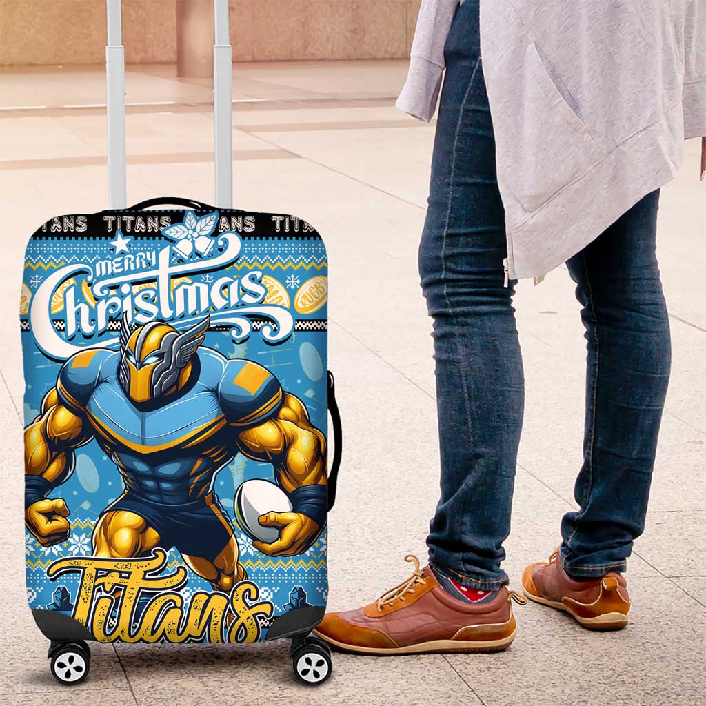 Titans Rugby Xmas Luggage Cover Australia NRL Mascot