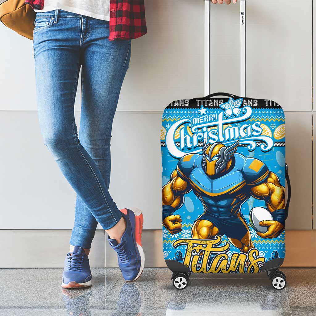 Titans Rugby Xmas Luggage Cover Australia NRL Mascot