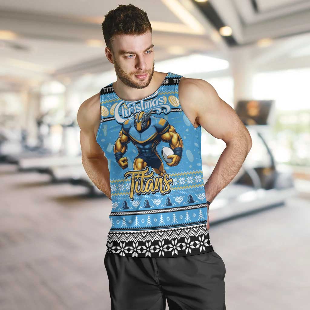 Personalized Titans Rugby Xmas Men Tank Top Australia NRL Mascot