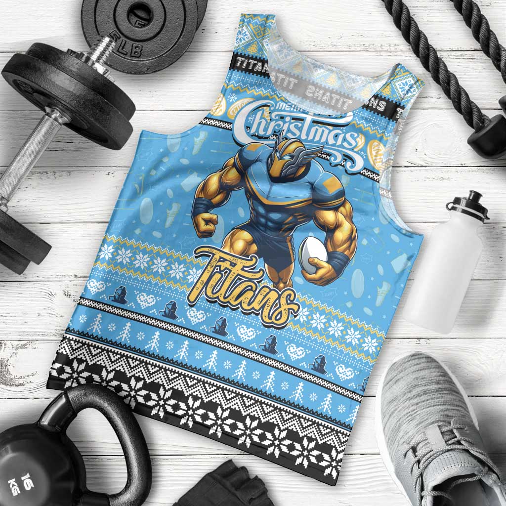 Personalized Titans Rugby Xmas Men Tank Top Australia NRL Mascot