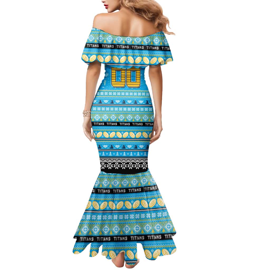 Personalized Titans Rugby Xmas Mermaid Dress Australia NRL Mascot