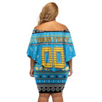 Personalized Titans Rugby Xmas Off Shoulder Short Dress Australia NRL Mascot