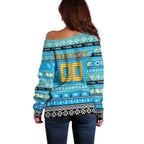 Personalized Titans Rugby Xmas Off Shoulder Sweater Australia NRL Mascot
