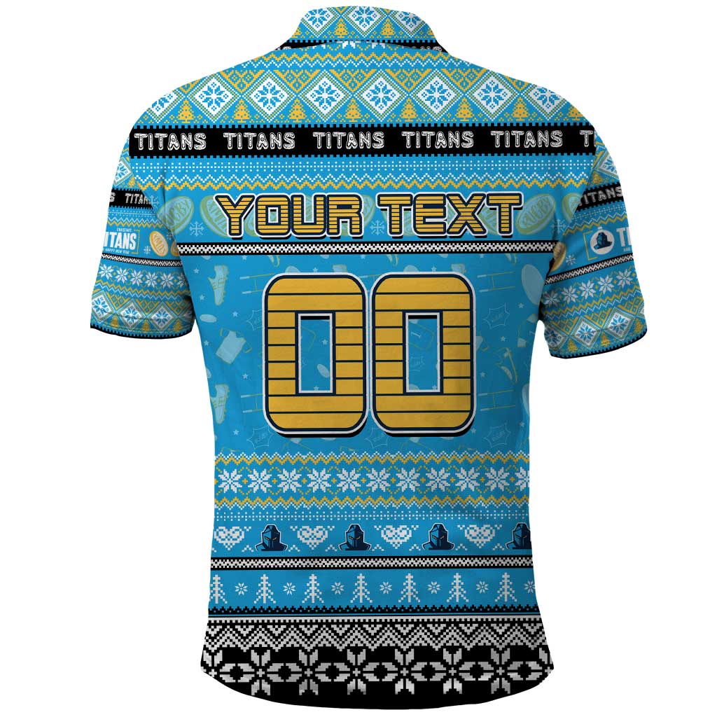 Personalized Titans Rugby Xmas Polo Shirt Australia NRL Mascot