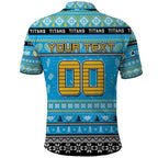 Personalized Titans Rugby Xmas Polo Shirt Australia NRL Mascot