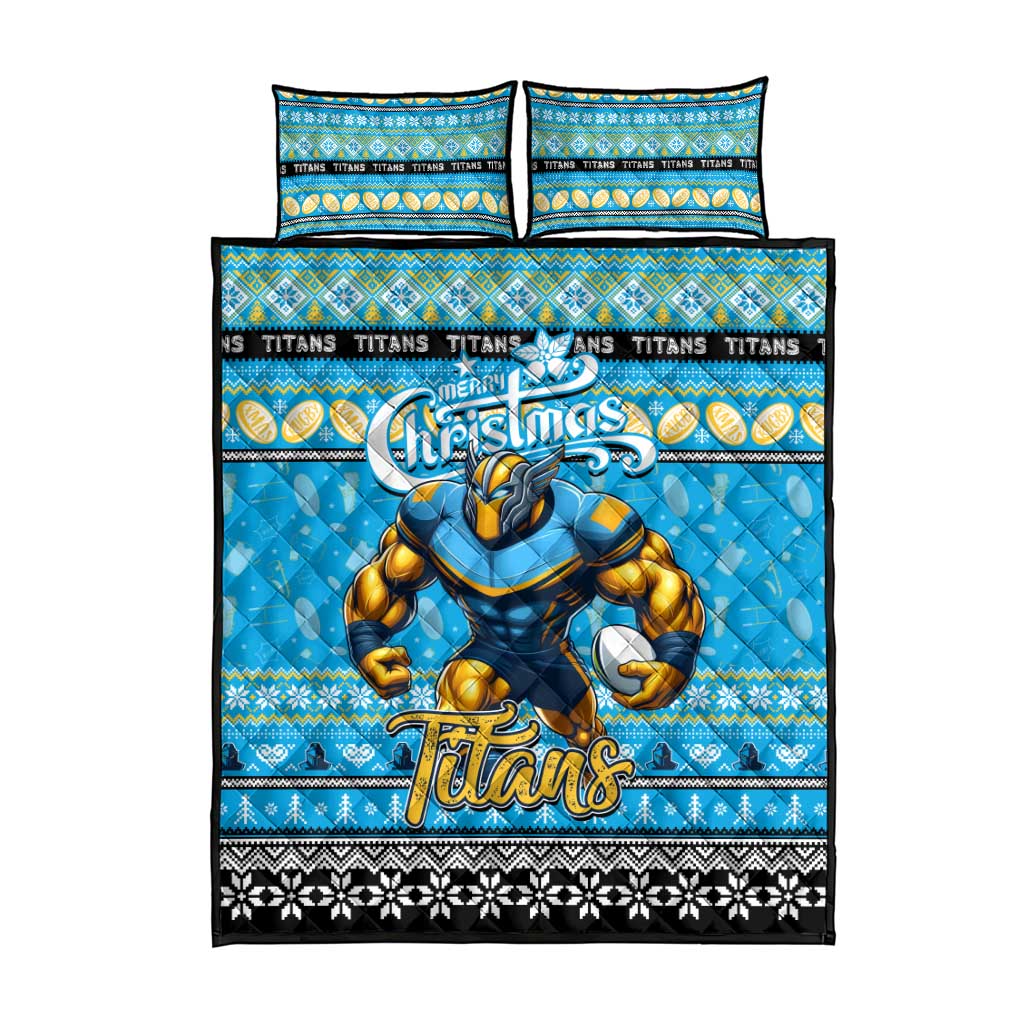 Titans Rugby Xmas Quilt Bed Set Australia NRL Mascot