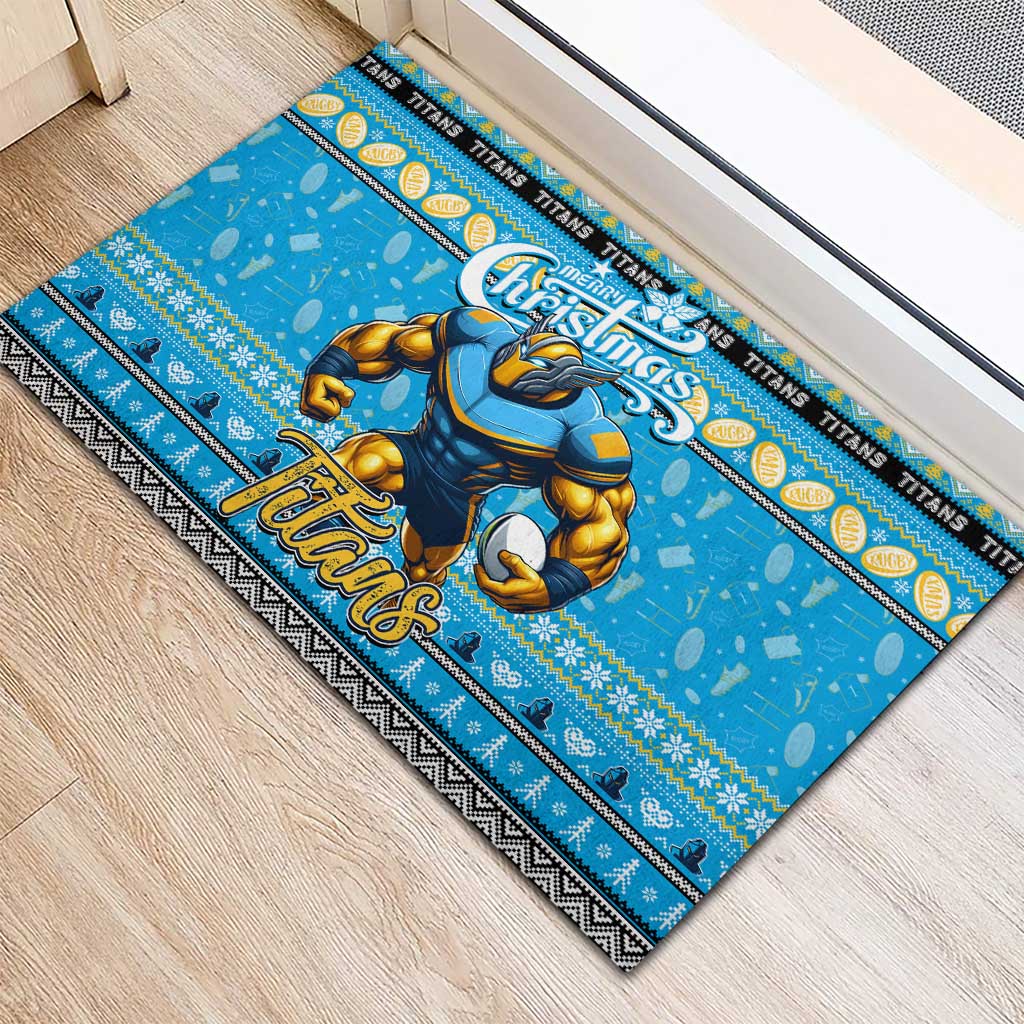 Titans Rugby Xmas Rubber Doormat Australia NRL Mascot