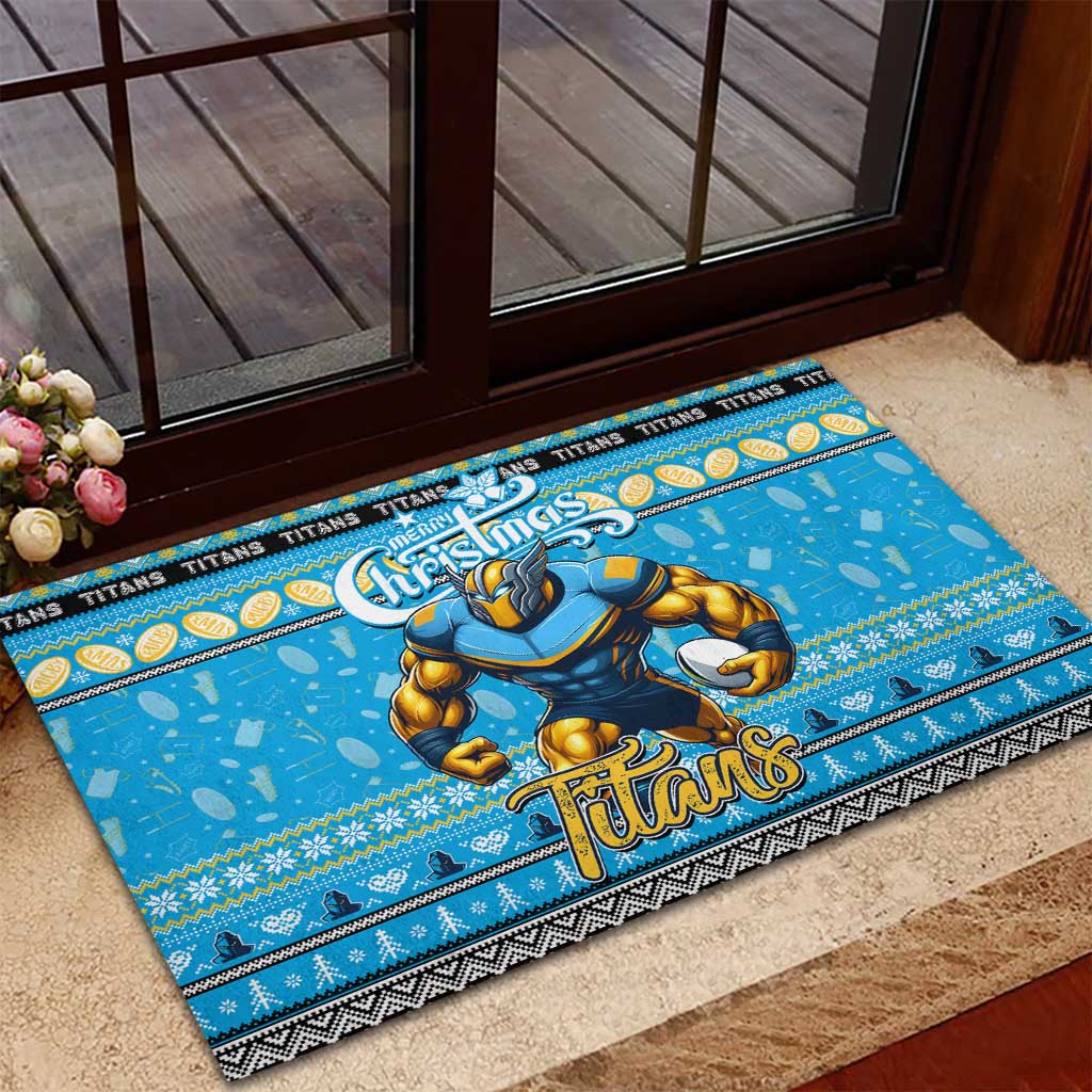 Titans Rugby Xmas Rubber Doormat Australia NRL Mascot