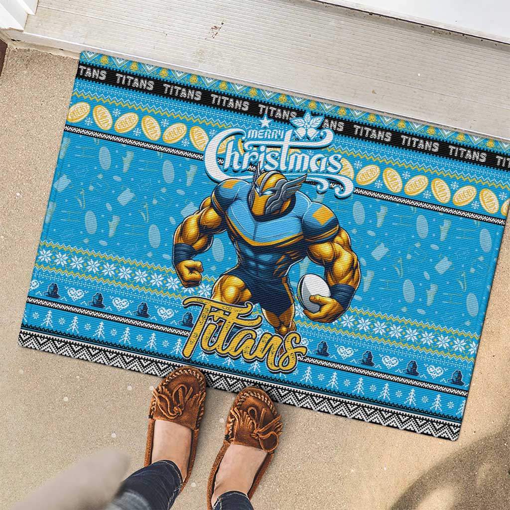 Titans Rugby Xmas Rubber Doormat Australia NRL Mascot