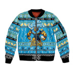 Personalized Titans Rugby Xmas Sleeve Zip Bomber Jacket Australia NRL Mascot