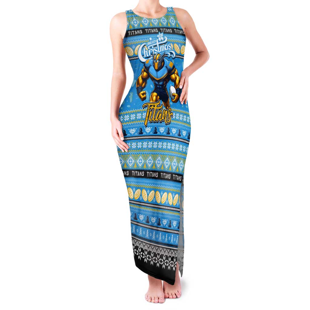 Personalized Titans Rugby Xmas Tank Maxi Dress Australia NRL Mascot