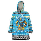 Personalized Titans Rugby Xmas Wearable Blanket Hoodie Australia NRL Mascot