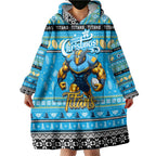 Personalized Titans Rugby Xmas Wearable Blanket Hoodie Australia NRL Mascot