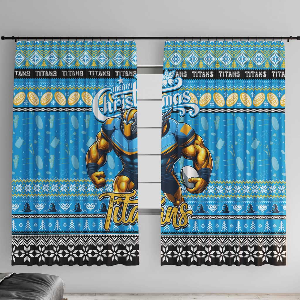 Titans Rugby Xmas Window Curtain Australia NRL Mascot