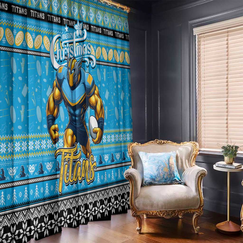 Titans Rugby Xmas Window Curtain Australia NRL Mascot