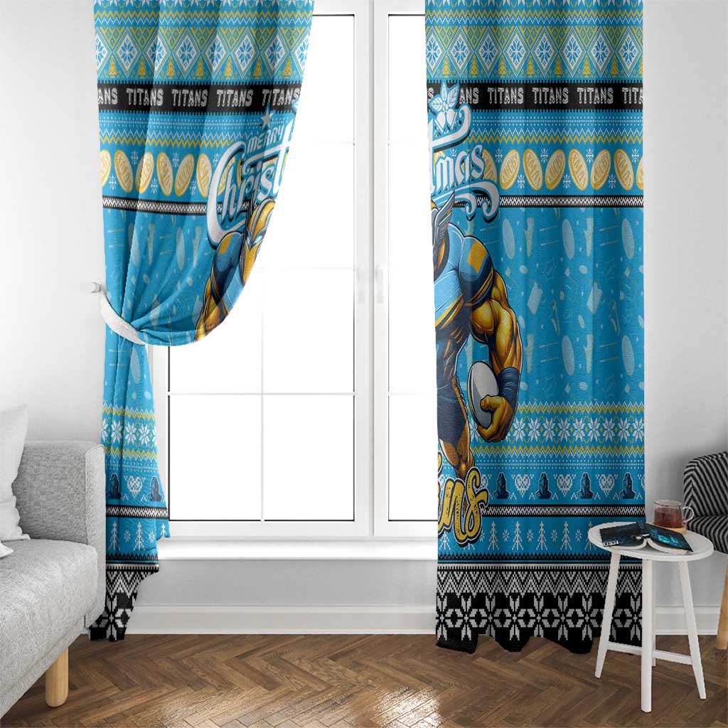Titans Rugby Xmas Window Curtain Australia NRL Mascot